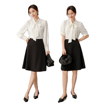 Professional suit for women summer white shirt formal interview work clothes civil servant wear skirt shirt two-piece set