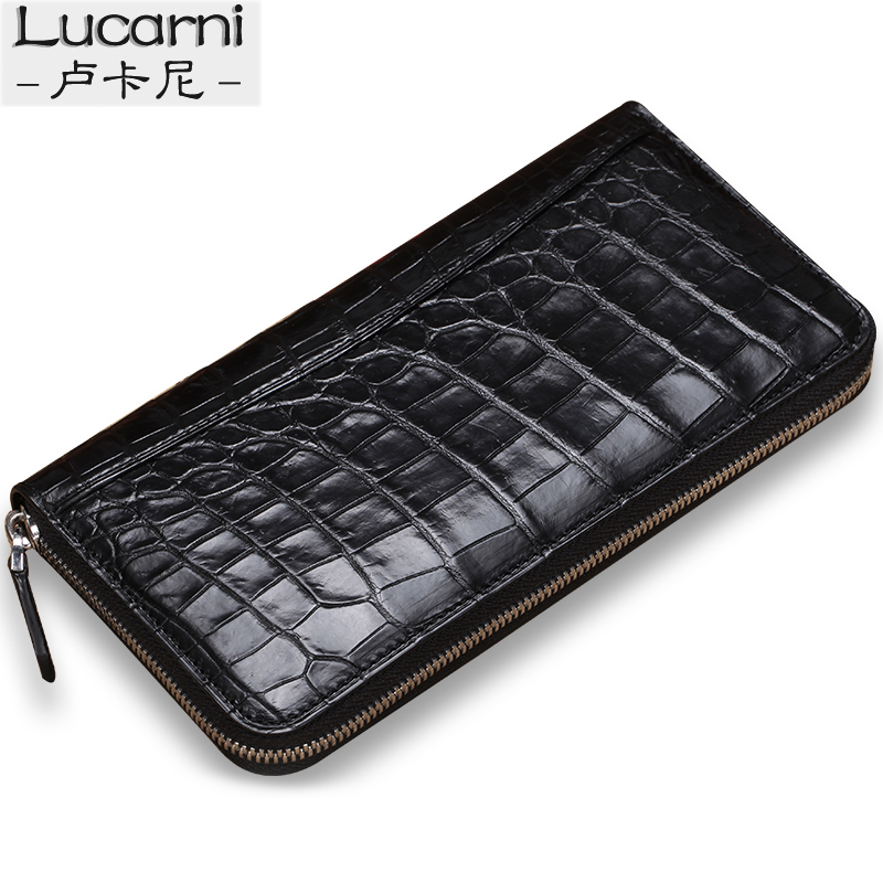 Lucarni Lucani Crocodile Belly Men's Clutch Leather Men's Wallet Zipper Long Clutch