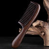 Natural Ebony Comb, Anti-Static, Smooth Hair, Curly Hair Massage Comb, Medium-Toothed, Genuine Anti-Sandalwood Comb, Anti-Hair Loss Wooden Comb