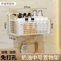 [Обновленная модель] Кремово-белый средний размер с крючком ⭐Клейкая лента без отверстий для ногтей⭐