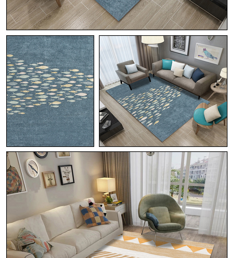 Thảm hình học Bắc Âu phòng khách sofa bàn cà phê thảm phòng ngủ đầy đủ hiện đại tối giản nhà hình chữ nhật có thể được tùy chỉnh - Thảm thảm ngủ