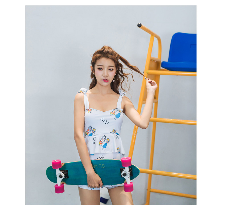 Tomore dễ thương chia áo tắm bảo thủ váy ngực nhỏ tụ tập cô gái bơi suối nước nóng eo cao bikini hai mảnh phù hợp với - Bộ đồ bơi hai mảnh đồ bơi nữ 2 mảnh kín đáo