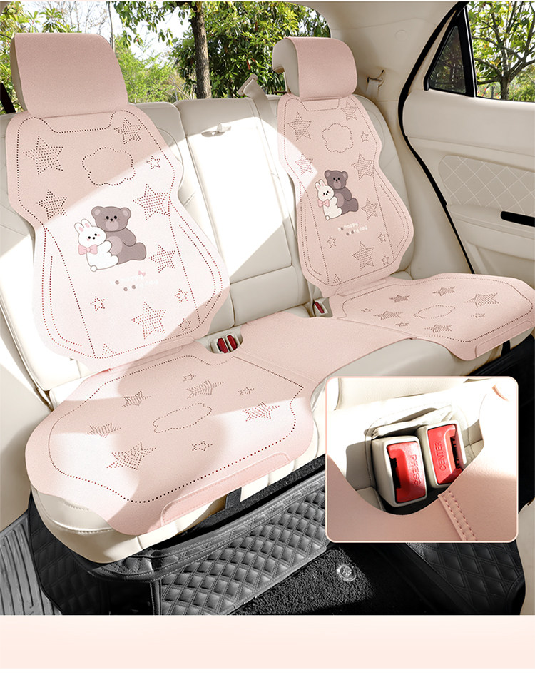 2026 New Model Car Seat Cushion Cover, Thin Semi-Cover Seat Cover, Universal for All Seasons, Faux Fur, Trendy Cute Seat Cushion
