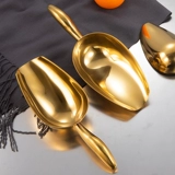 Ледяная лопата из нержавеющей стали Интегрированная рисовая лопата мука, чай, чайная попкорн нижняя лопата лопата высокий золотой цвет