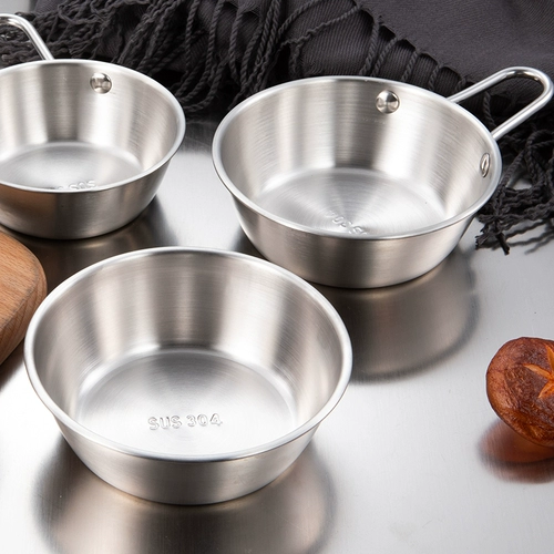 304 Корейская рисовая миска из нержавеющей стали с небольшой миской корейской кухни ресторан золотисто -закуски для приправы барбекю для барбекю