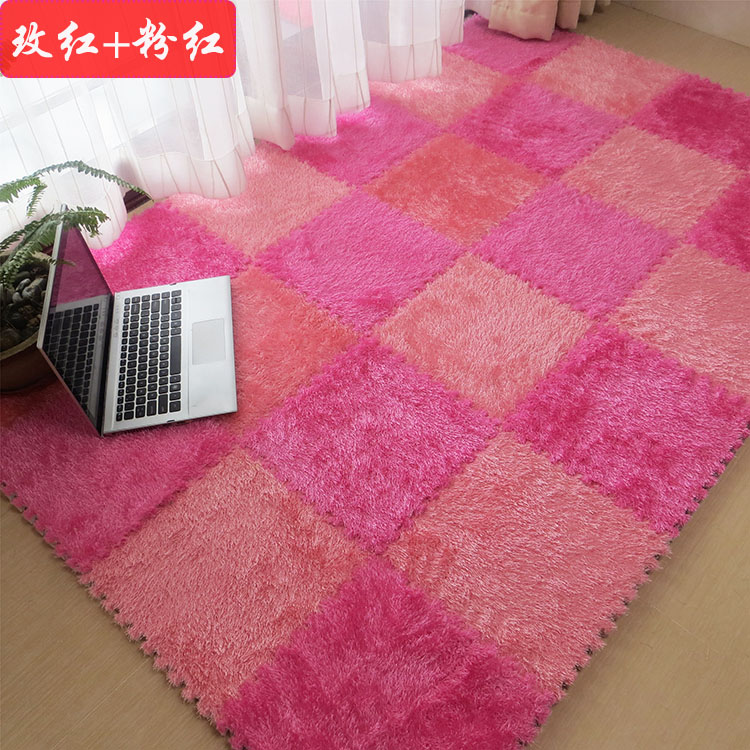 [Đặc biệt hàng ngày] khâu da lộn lưới đỏ thảm câu đố mat phòng ngủ đầy đủ thảm mat thảm lông