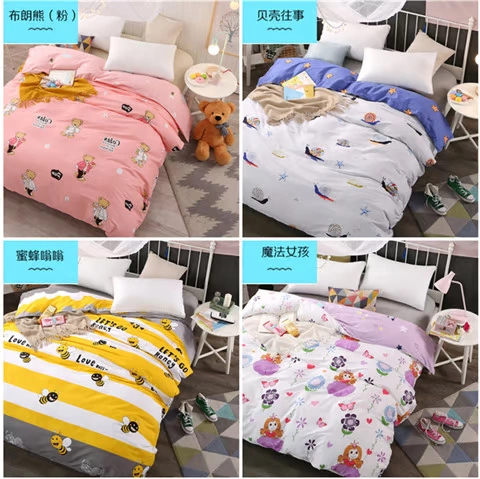 Chăn bông đơn mảnh 150x180x200x230 phim hoạt hình sinh viên cotton twill đơn chăn đôi 220x240 - Quilt Covers