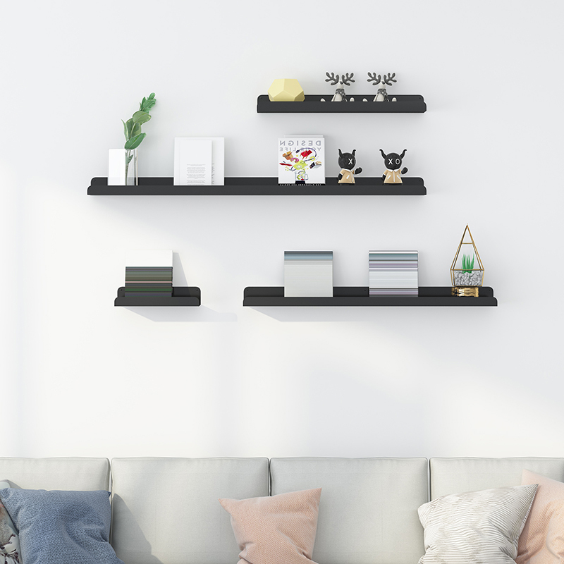 Nordic Wall-Mounted Iron Storage Rack, Straight Shelf, Wall-Mounted Bookshelf, Living Room Creative Decorative Rack, Wall Display Shelf