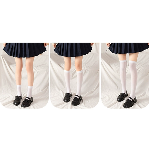 Студенческая юбка в складку, тонкие цветные японские колготки, бархатный лебедь, носки, средней длины, по фигуре