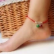 Vòng tay dệt kim sinh viên Hàn Quốc năm nay dây đỏ chuông vòng chân nữ mã não đôi đơn giản vòng chân nam lắc chân nữ thủ công