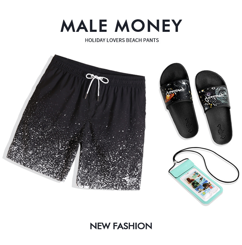 Guylang Summer 2020 New Gradient Star Dot Men's Beach Pants can swim in the water loose plus size tide brand shorts