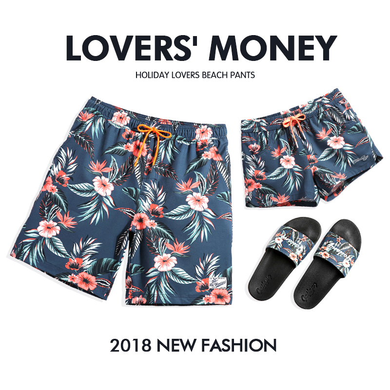 Couples elastic speed dry loose beach pants for men and women Honeymoon seaside holiday Underwater Shorts Bubble Spa Pants-Taobao