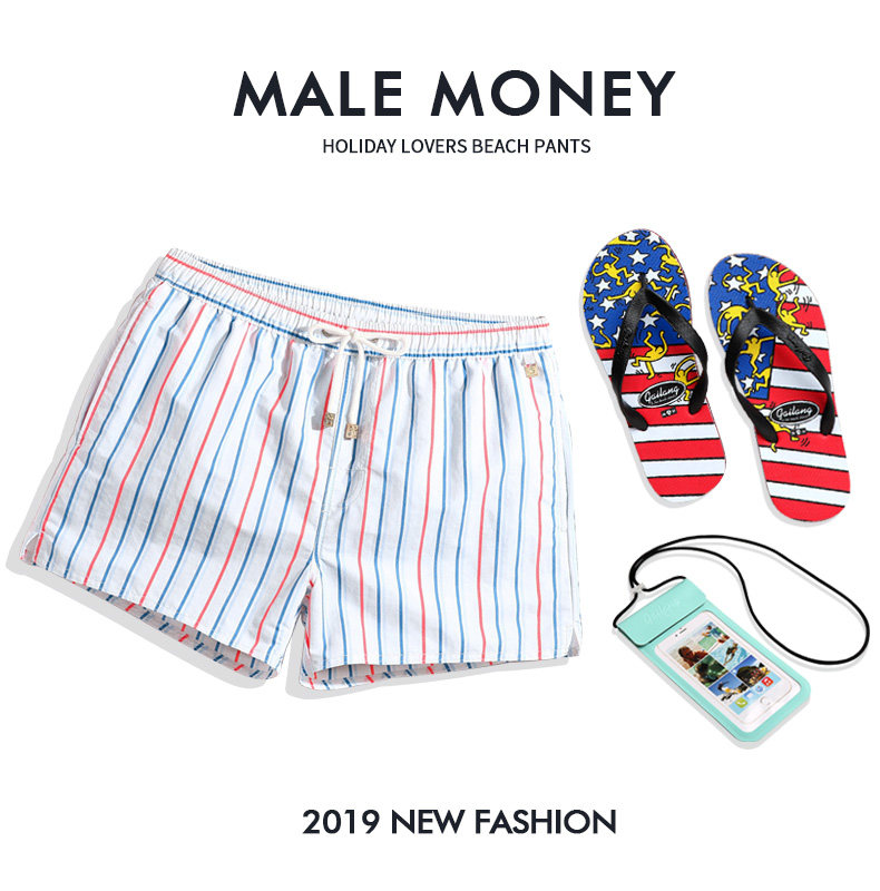 Gailang summer beach pants men's swimsuit quick-drying waterable shorts seaside resort three-point spa lined swimming trunks