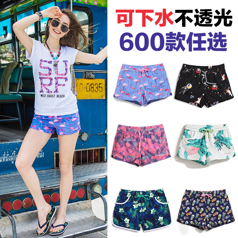 Quick-drying beach pants ladies couple outfit seaside boxer loose hot spring swimsuit swimming trunks men's surf pants beach pants
