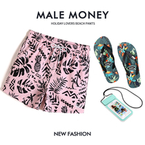 Gailang summer printed beach pants loose sweatpants mens quick-drying can go into the water three-point casual shorts wear pants outside