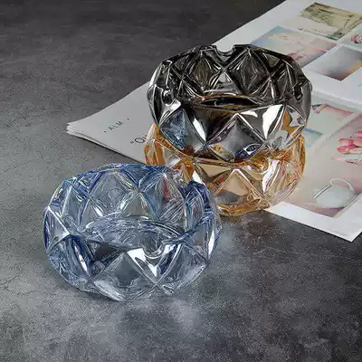 Ashtray glass creative simple personality fashion European home living room office night large crystal ashtray