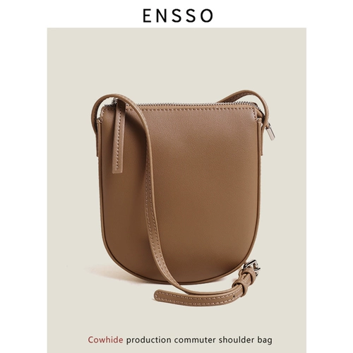 ENSSO Небольшая сумка, маленькая сумка на одно плечо, универсальная сумка через плечо, из натуральной кожи, iphone