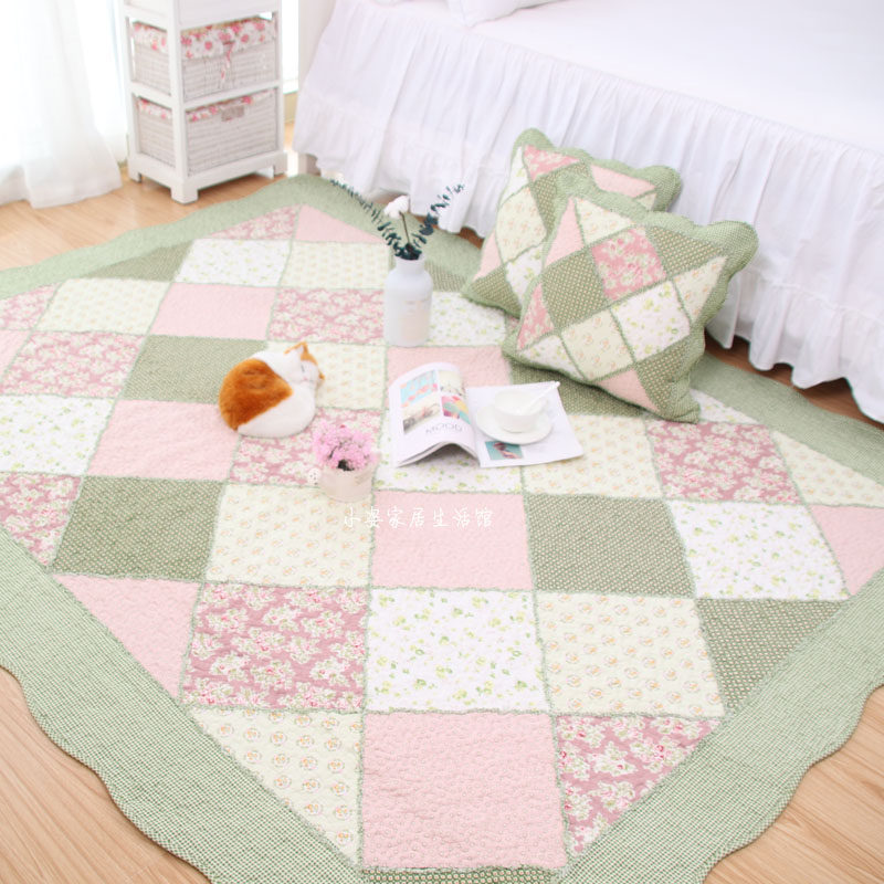 Han Style Fields Garden Full Cotton Living Room Ground Mat Thickened Anti Slip Baby Crawl Blanket Bedroom Tatami Bed along the mat Machine washable-Taobao
