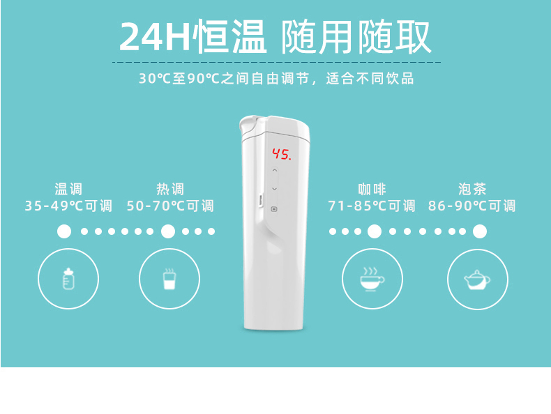 Car intelligent portable milk heater Rechargeable heating cup Newborn baby hot milk device Milk artifact kettle