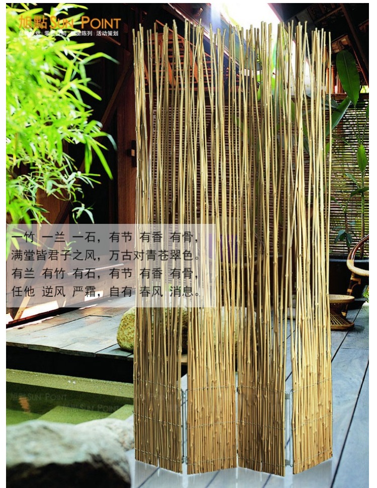 Phong cách Nhật Bản 4 tầng màn hình hiện đại phòng khách hiên nhà hàng Trà quán cà phê tre tự nhiên vách ngăn tùy chỉnh - Màn hình / Cửa sổ kệ ngăn phòng khách