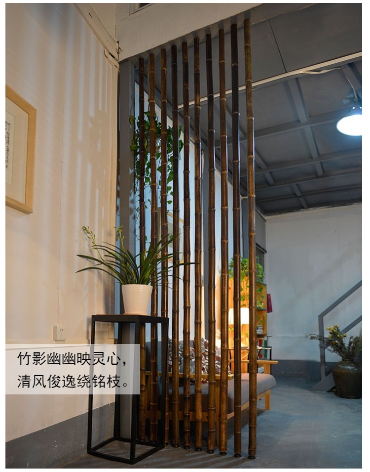 Tùy chỉnh phân vùng nghệ thuật tre tự nhiên màu nâu tự lắp đặt phòng khách hiên nhà trà màn hình nền nhà hàng - Màn hình / Cửa sổ vách ngăn phòng ngủ bằng gỗ