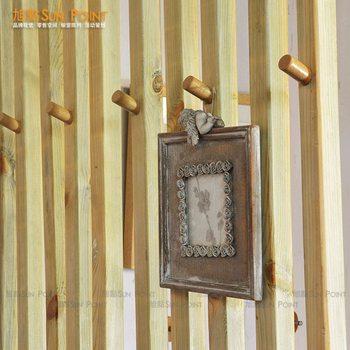 Nail Free Solid Wood Living Room High Partition Accessories Brief Cylindrical Hook Self-service Diy Fashion Genguan Cloak Hook