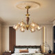 All-Copper French-Style Vintage Living Room Chandelier, American Retro Imported North American Black Walnut Wood, New Model for Bedroom, High-End