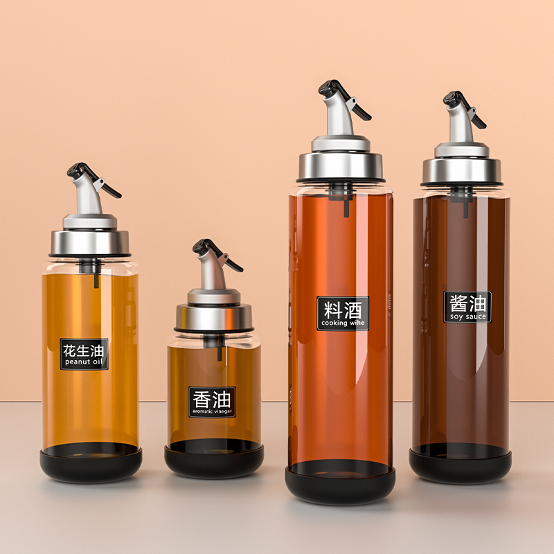 Oil pot glass home leak-proof large kitchen vinegar pot small oil pot soy sauce bottle vinegar bottle seasoning bottle set oil bottle