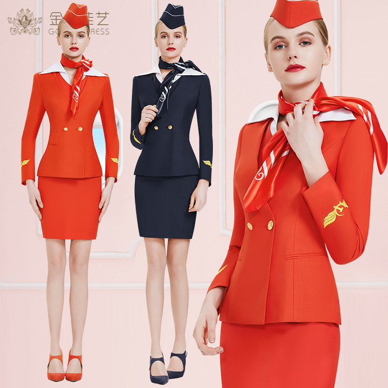 TDET Russian aviation sister uniform professional suit women's spring and summer fashion 2021 new beauty health front office overalls