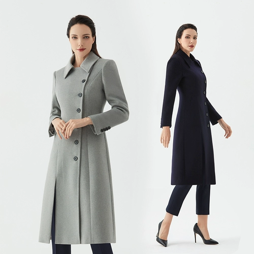 Шерстяной длинный зимний приталенный плащ, шерстяное пальто, куртка, средней длины, увеличенная толщина