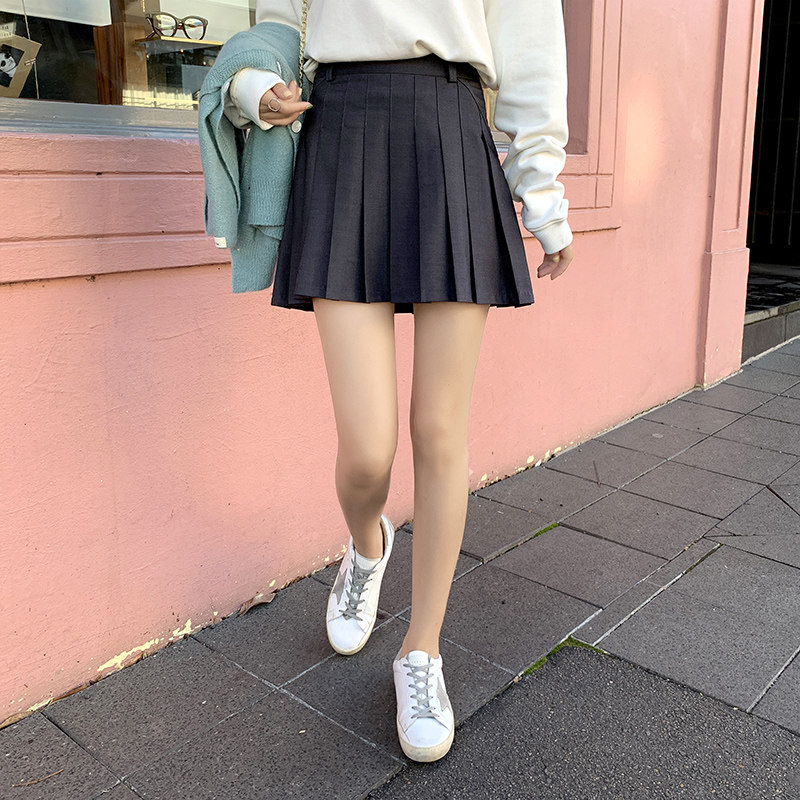 Spring Dress New High Waist West Charge Half Body Dress Short Skirt Pants Woman Plexant Skirt A Character Dress 2022 Pure Color Grey