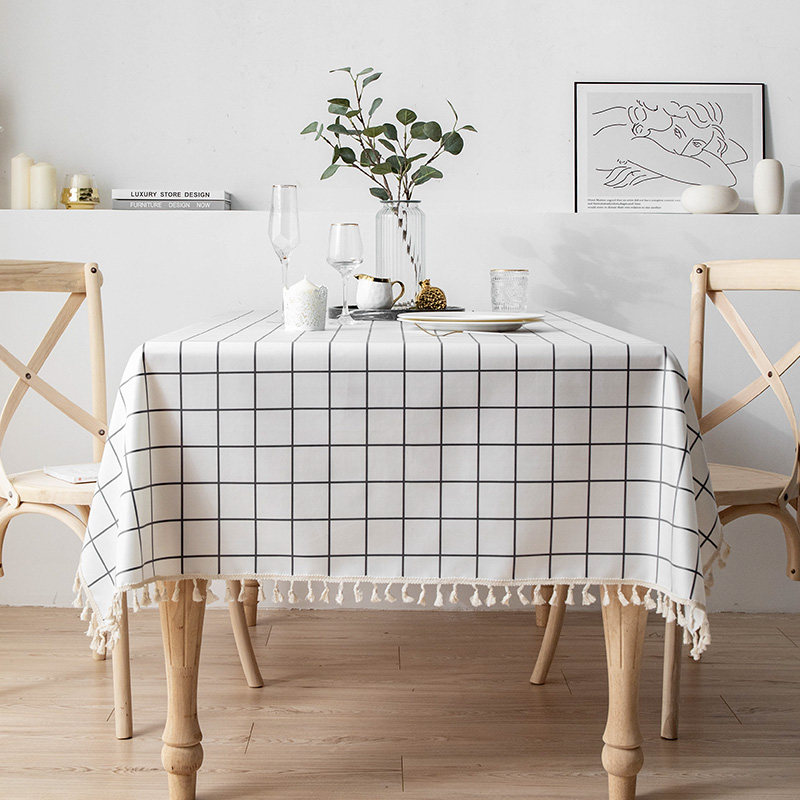 Nordic Table Cloth Art Cotton Linen Light Lavish Waterproof Oil Free Tea Table Cushion Desk Linen Students Rectangular