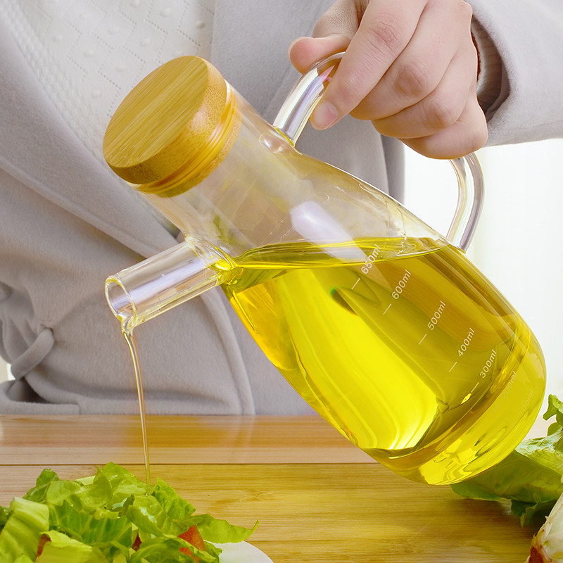 Beauty deduction Kitchen Oil Jug Home Bottling Oil Bottle Glass Transparent Anti-Leaking Soy Sauce Vinegar Bottle Suit Oil Vinegar Jar Bottle Supplies