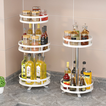 Rotatable kitchen seasoning holder countertop corner condiment corner oil salt sauce vinegar bottle multi-layer storage shelf