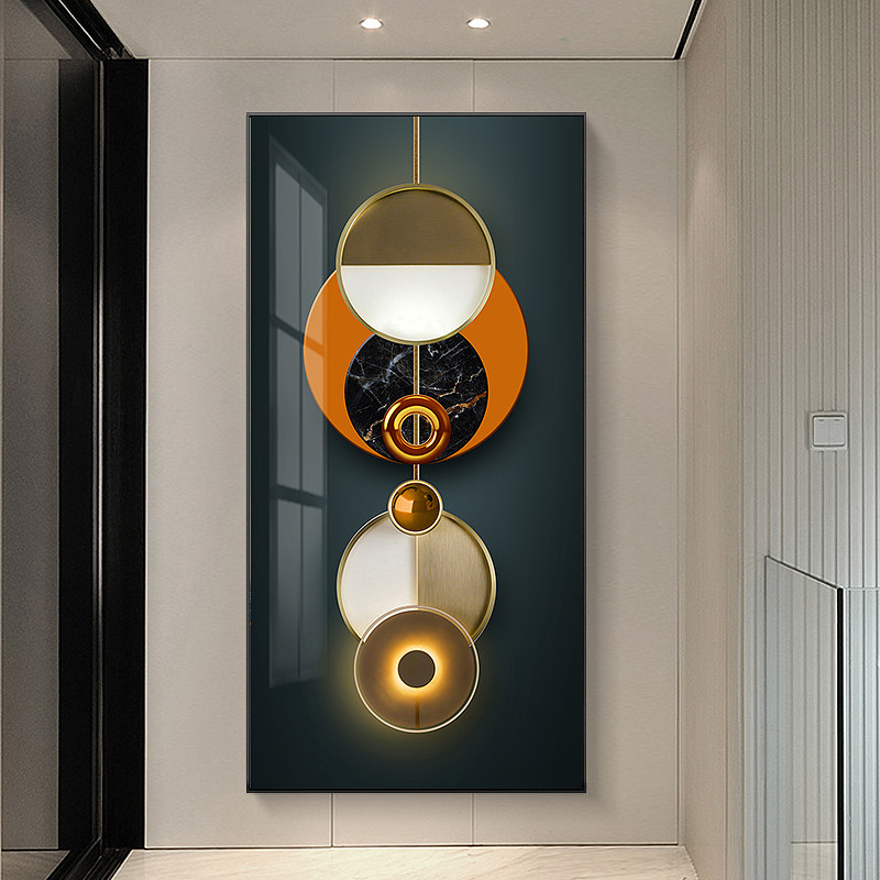 Modern minimalist abstract geometry into the door entrance entrance decoration painting three-dimensional sense of light luxury into the household corridor at the end of the aisle hanging painting