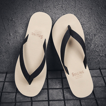 Slippers mens summer herringbone tug fashion outside wearing 2021 new clips footed personality trendy fabric strap men sandal sandal sandal beach shoes