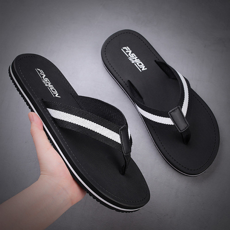 Herringbone drag Xia 2021 new personality outdoor Korean version Trend fabric cloth slippers men's sandals non-slip outside wearing sand beach