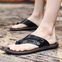 Slippers male summer outdoor new 2021 men herringbone drag Han version personality clip feet sandals sandals anti-slip beach shoe big code