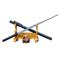 Longquan City Clumsy Craftsmans Sword Dark Cloud Pattern Tang Hengdao One-piece Sword Self-Defense Ornament Cold Weapon Handicraft Unedged