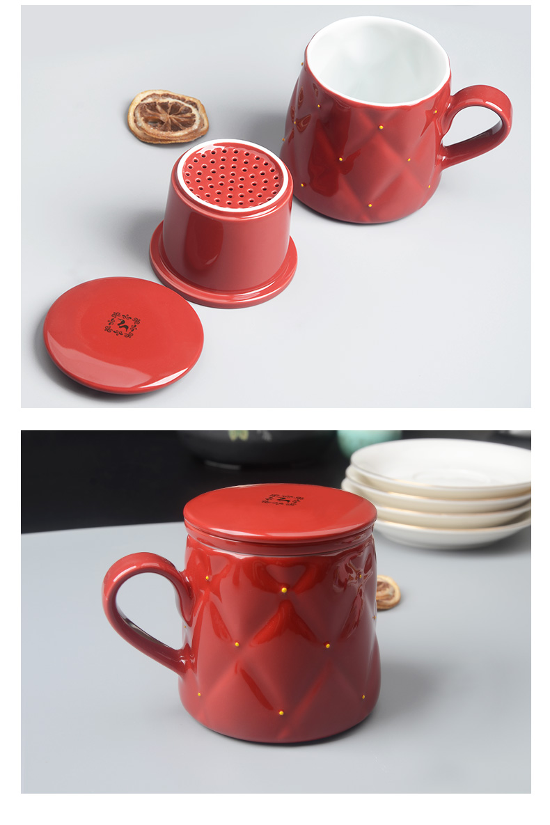 Xiang feng ceramic filtration separation with cover the tea cups cups kung fu tea cup tea cup home office tea cups