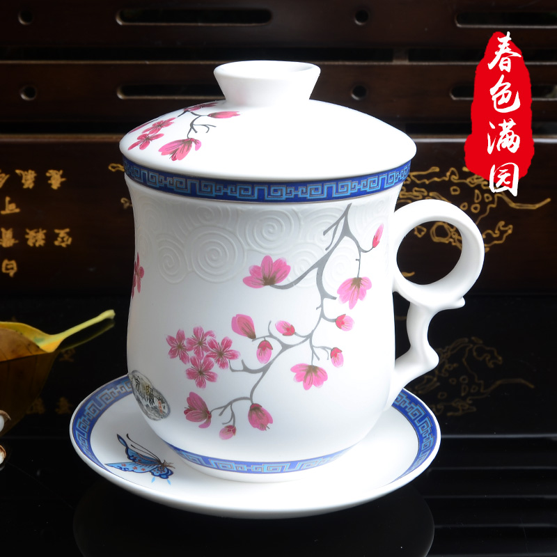 Xiang feng tea hand - made ceramic keller cups with cover cup filtered water glass ceramic tea cup office meeting