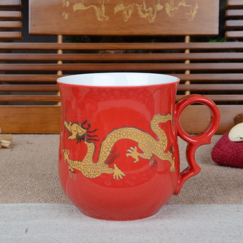 Xiang feng office cup golden flower ceramic cups cup with cover glass ceramic filter ceramic cups