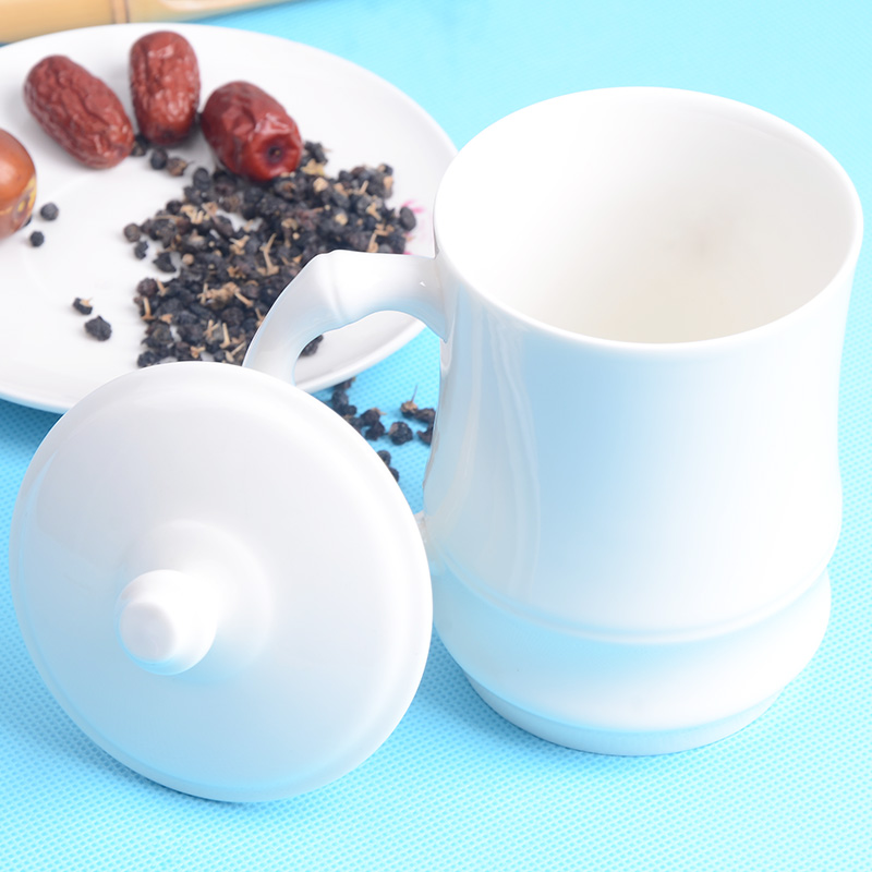 Xiang feng ceramic keller cups with cover household white porcelain cup tea cup large - capacity water glass office