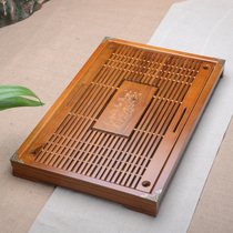 Solid wood tea tray Bamboo solid wood tea sea tea table Drawer type water storage and drainage dual-use simple mini dry tea tray