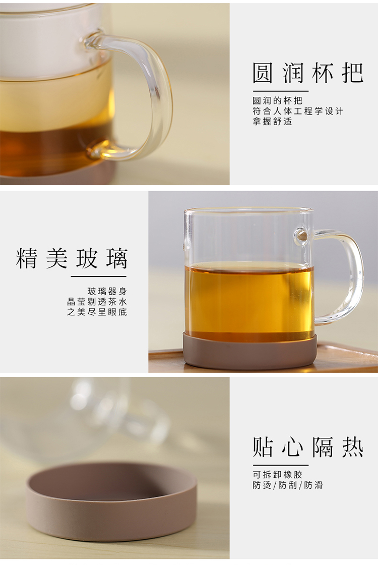 Ceramic cups domestic high temperature resistant glass tea set with cover filter office separation of tea cups