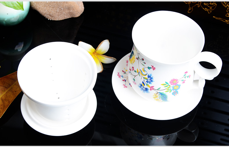 Creative ceramic tea cups with cover filter cup keller office home tea cups can be customized