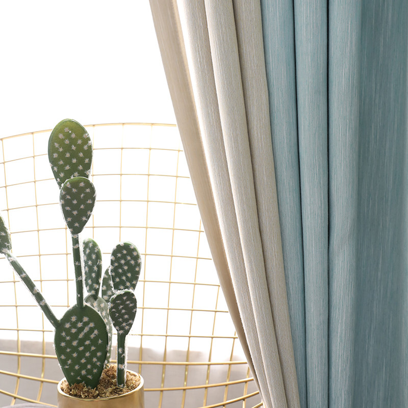 Curtain Finished Product Minimalist Modern Living Room Bedroom Floating Window Floor Window Cotton Linen Fabric Nordic American Full Shading Customisation