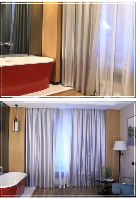 Full bóng vải màu vải xong rèm vải phòng ngủ sinh hoạt các cửa sổ ban công ánh sáng mờ đục chặn Sun cách nhiệt - Phụ kiện rèm cửa thanh rèm
