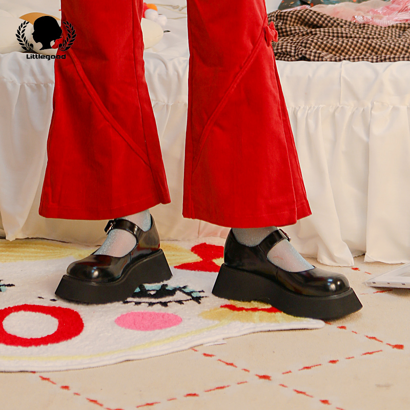 littlegood new retro Mary Jane shoes women's spring thick bottom jk uniform shoes college soft girl small single shoes