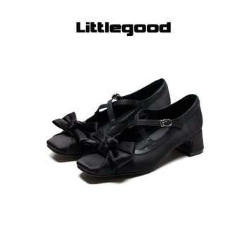 Littlegood retro bow mary jane shoes women's 2026 summer new style versatile